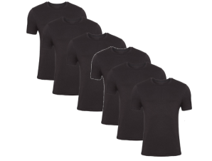 Ανδρικές βαμβακερές κοντομάνικες φανέλες σε μαύρο χρώμα 6 τεμάχια